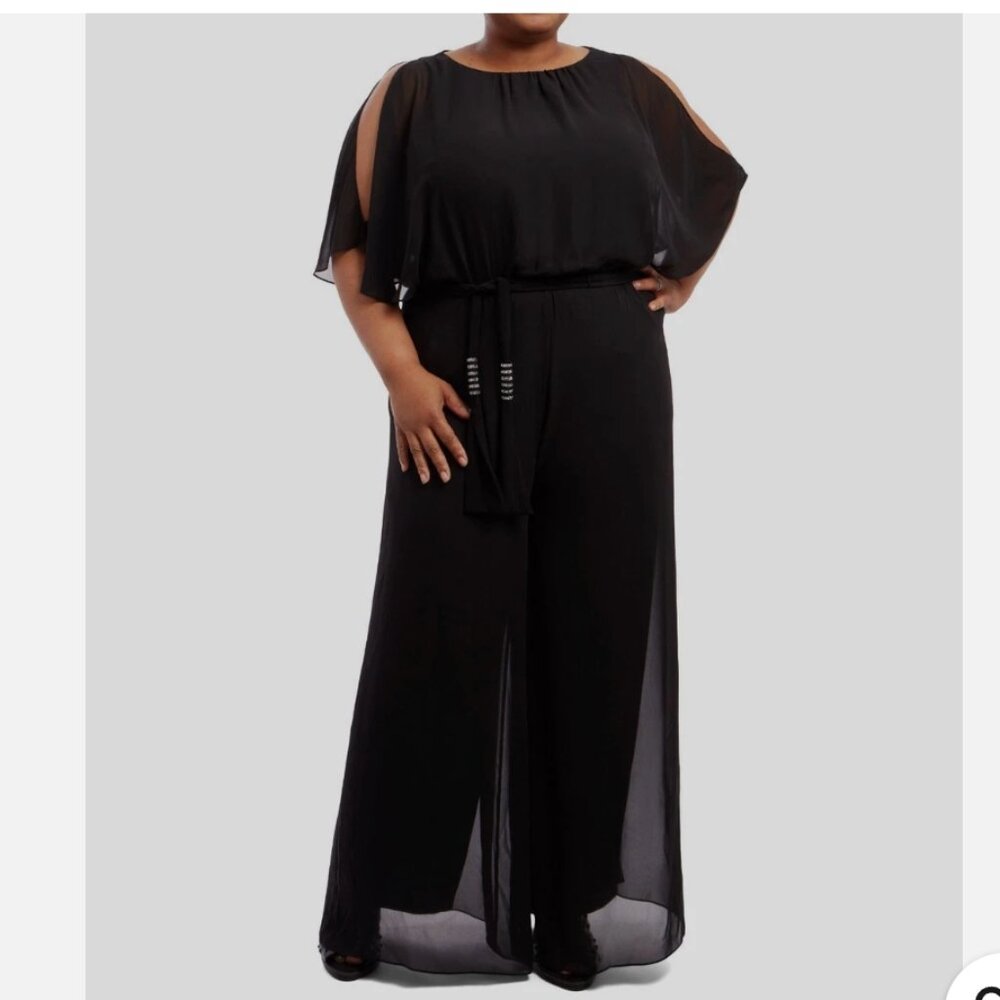 MSK Elegant Black Sheer Jumpsuit